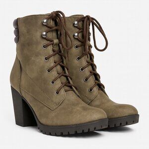 Bronx Lace-Up Ankle Boots Women’s Size 9 Block Heel Chunky Sole - AC076